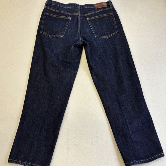 Lands End Jeans Mens 32x27 Square Rigger Blue Denim Coupe Classique Traditional - Picture 8 of 9